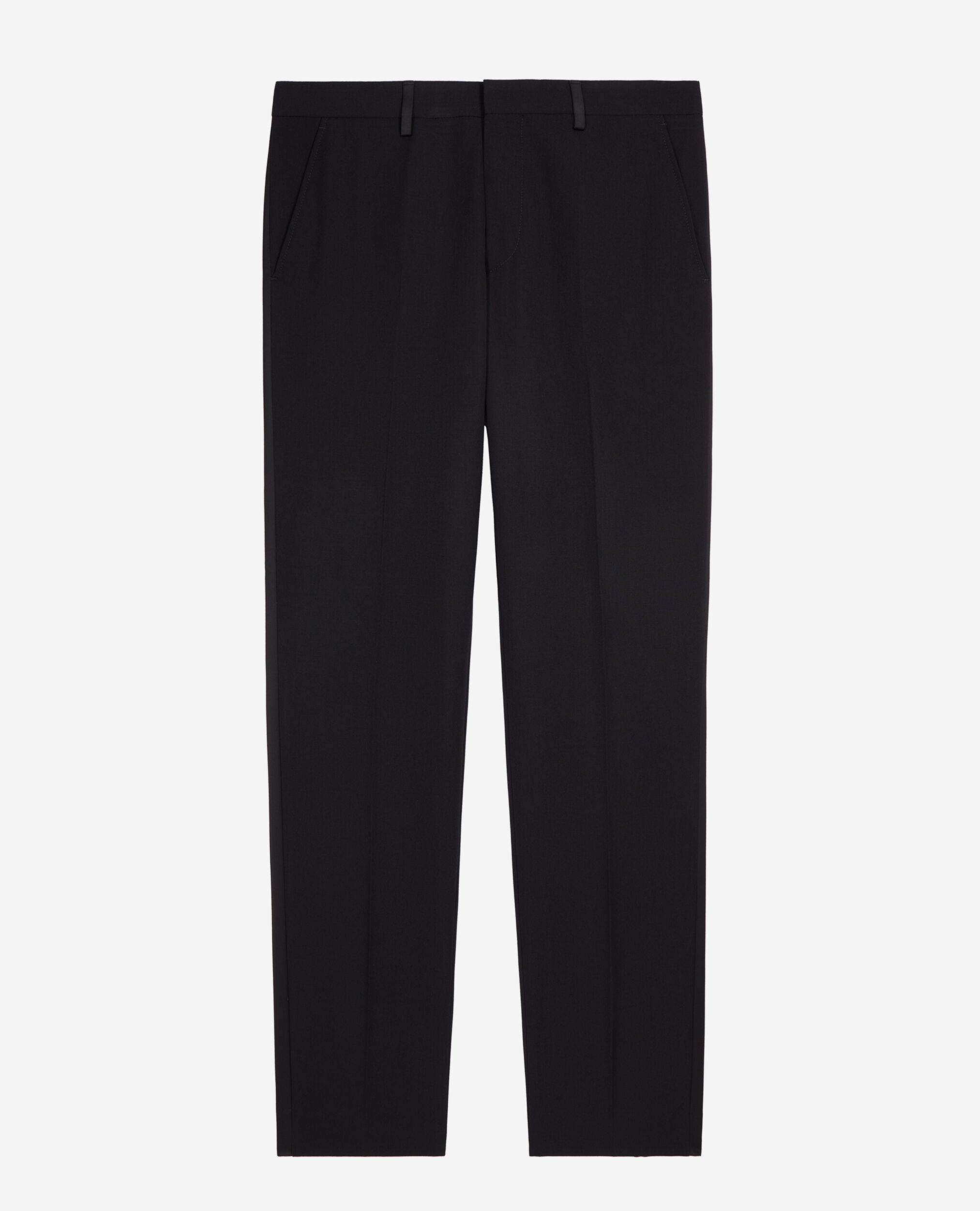 Black tuxedo trousers with satin details