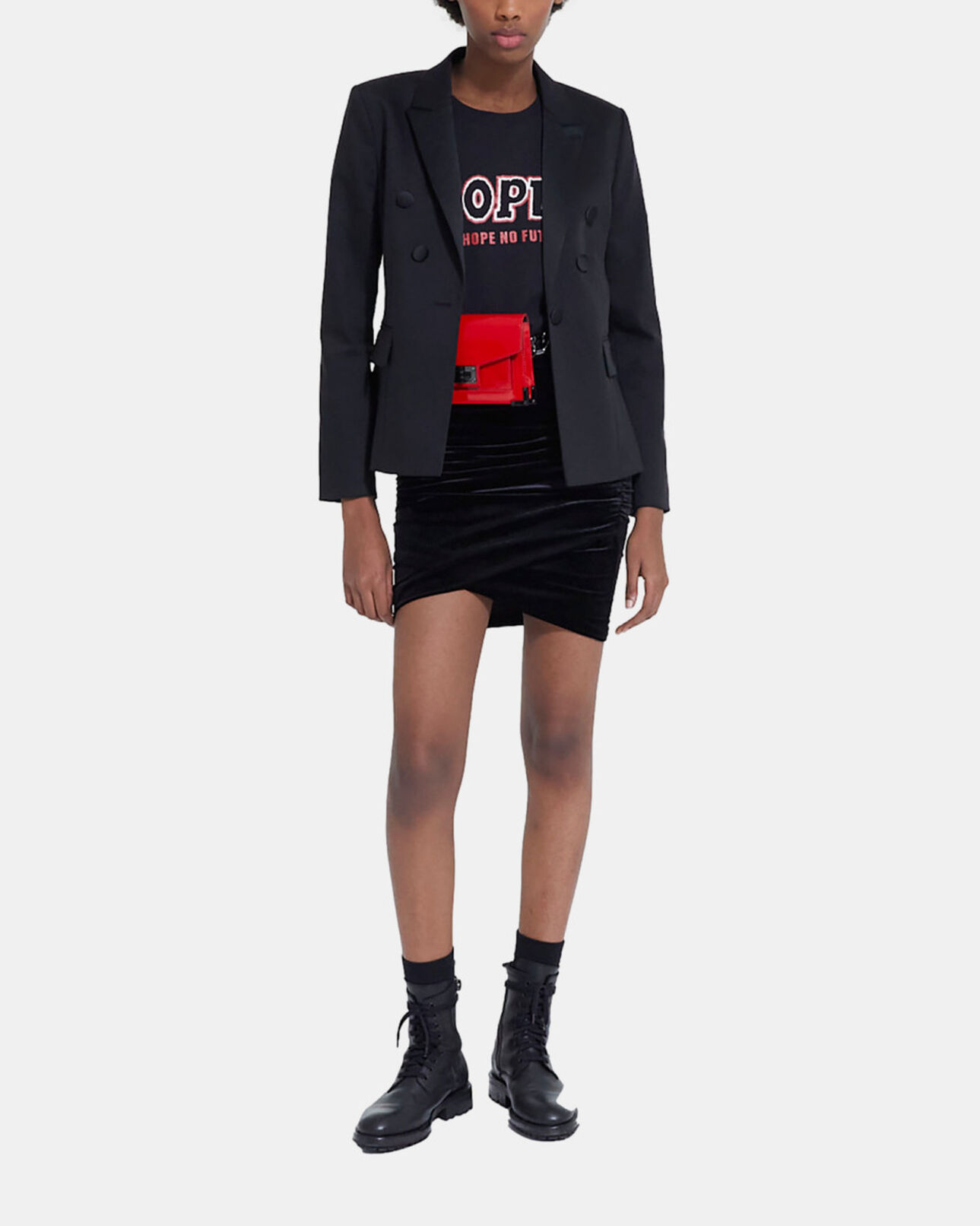 The Kooples WOMEN BLACK black wool suit jacket