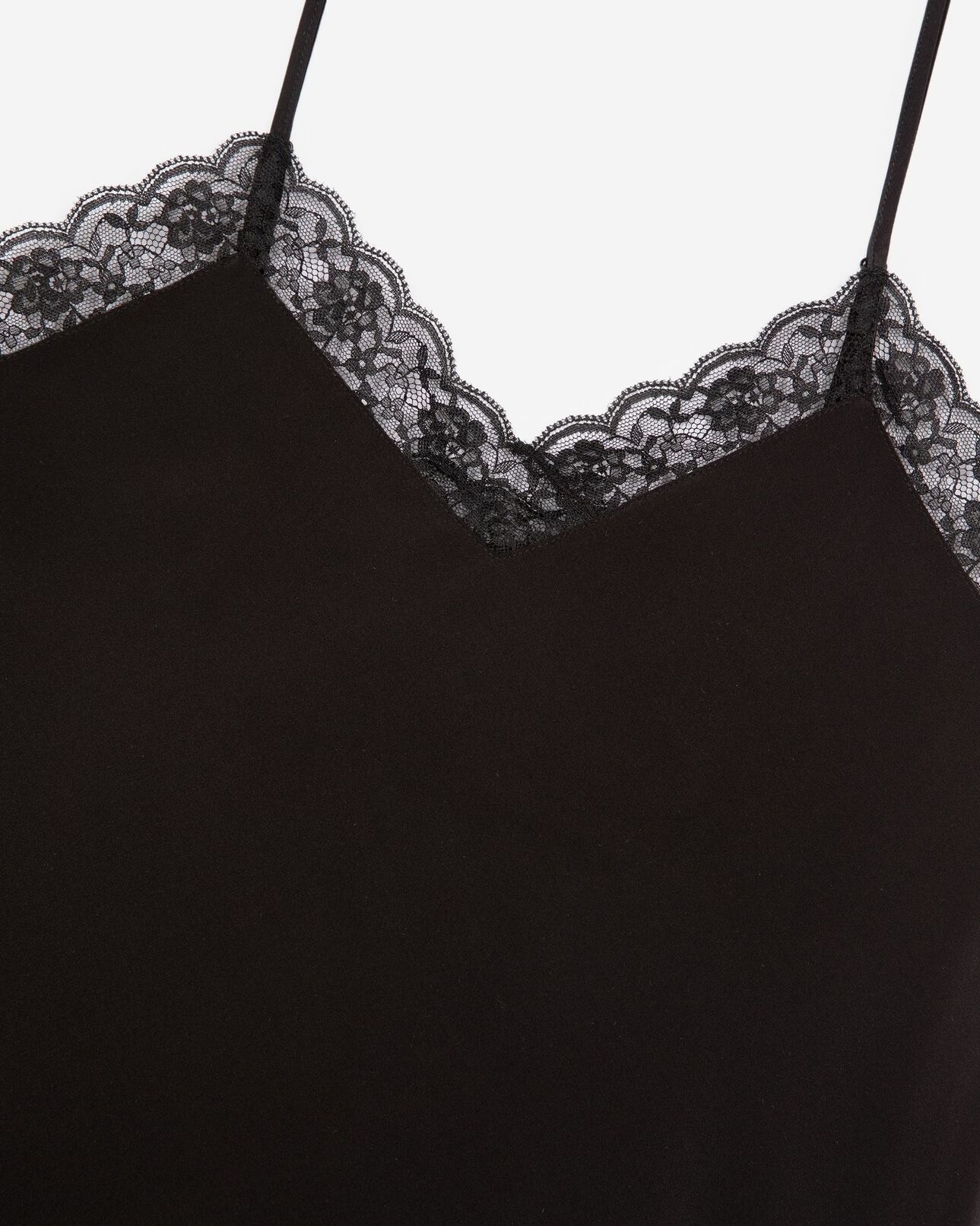 The Kooples MUJER BLACK camisola de seda y encaje negra
