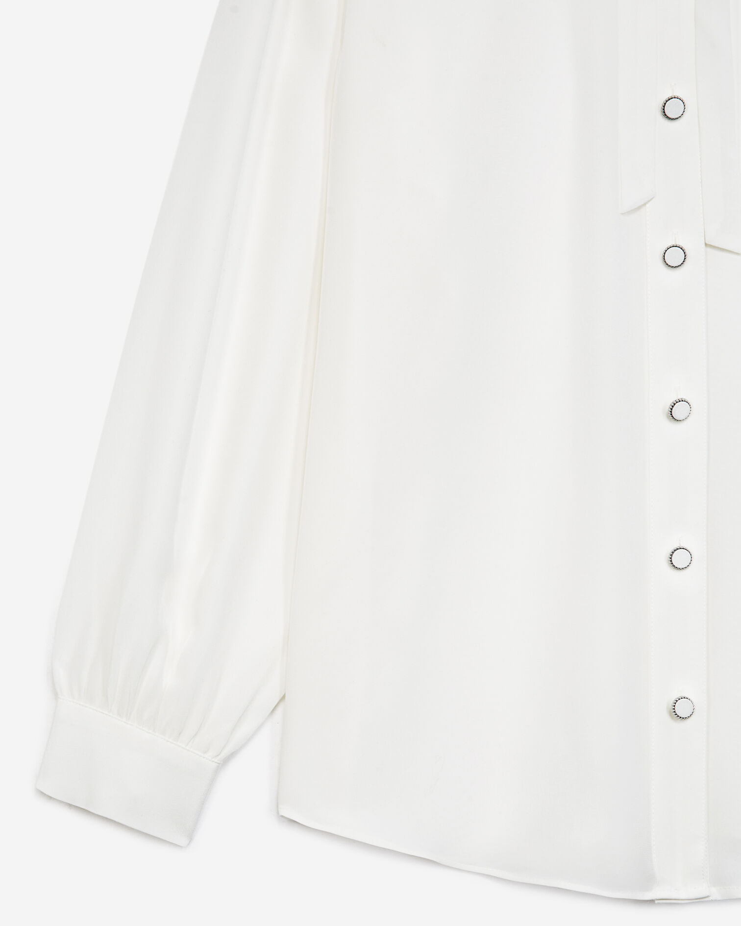 Ecru silk shirt with Peter Pan collar, ECRU, hi-res image number null