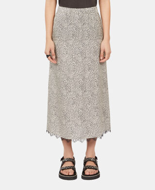 The Kooples F BLACK WHITE long printed skirt