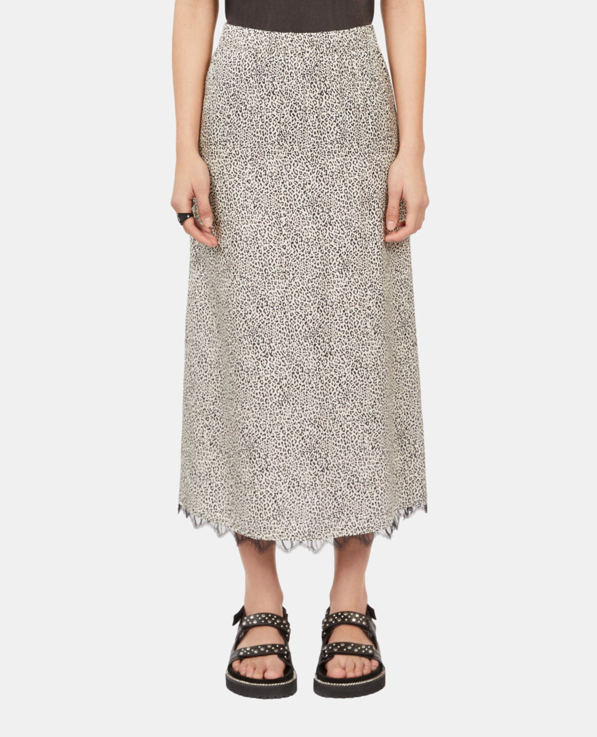 Long printed skirt, BLACK WHITE, hi-res image number null