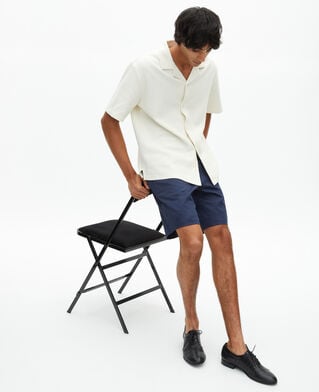 The Kooples H ECRU ecru honeycomb short-sleeve shirt