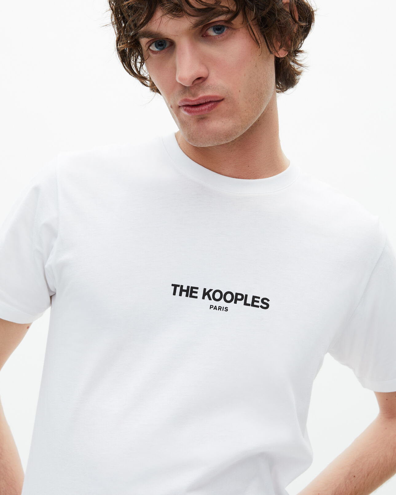 The Kooples HOMME WHITE t-shirt avec logo blanc
