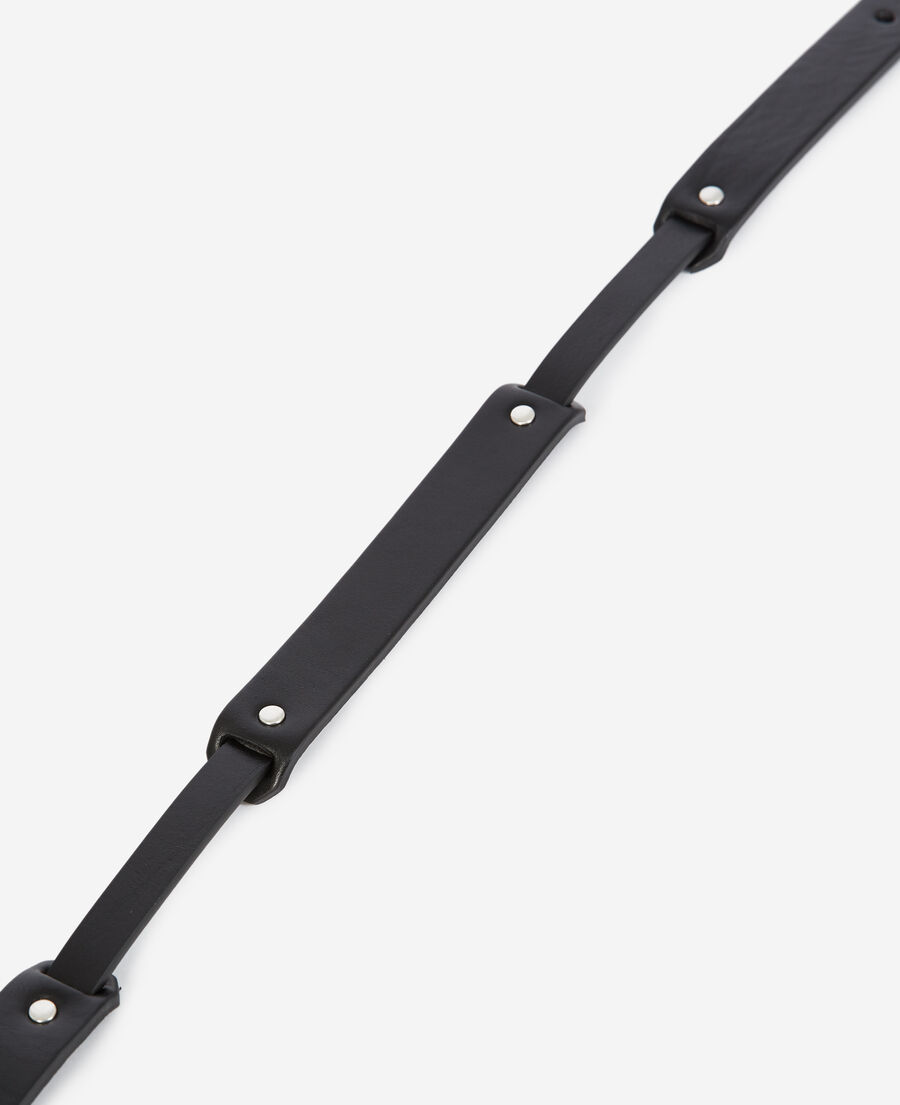 skinny leather belt with cut-outs