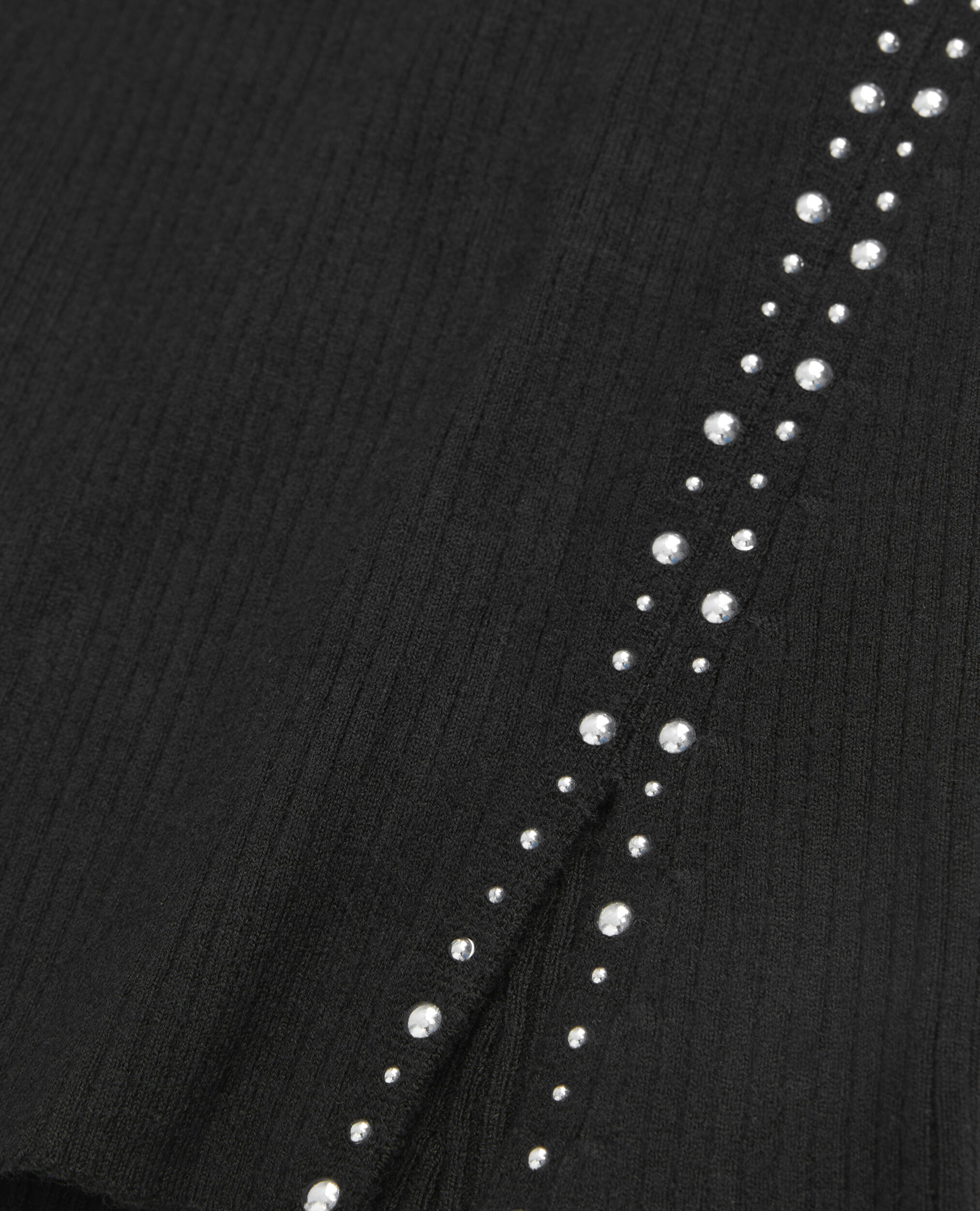 Black knit sweater with studs, BLACK, hi-res image number null