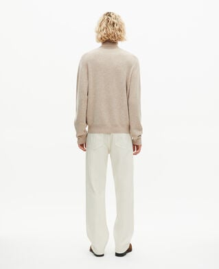 The Kooples HOMME BEIGE MELANGE pull col roulé en cachemire beige