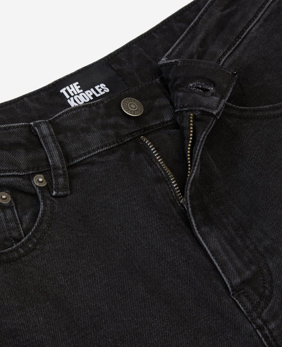 The Kooples MUJER BLACK WASHED vaqueros rectos negros