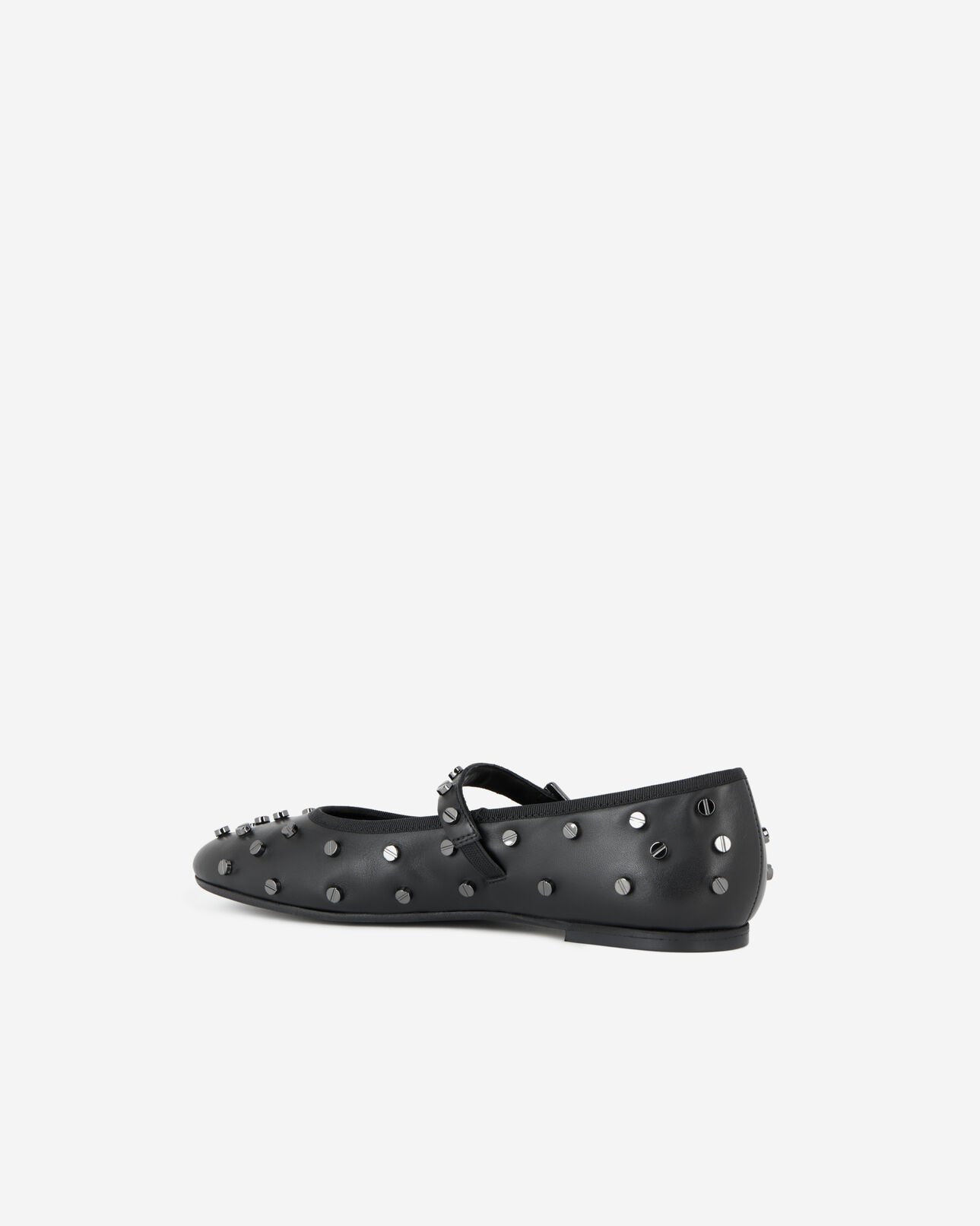 The Kooples WOMEN BLACK black leather ballerinas with studs