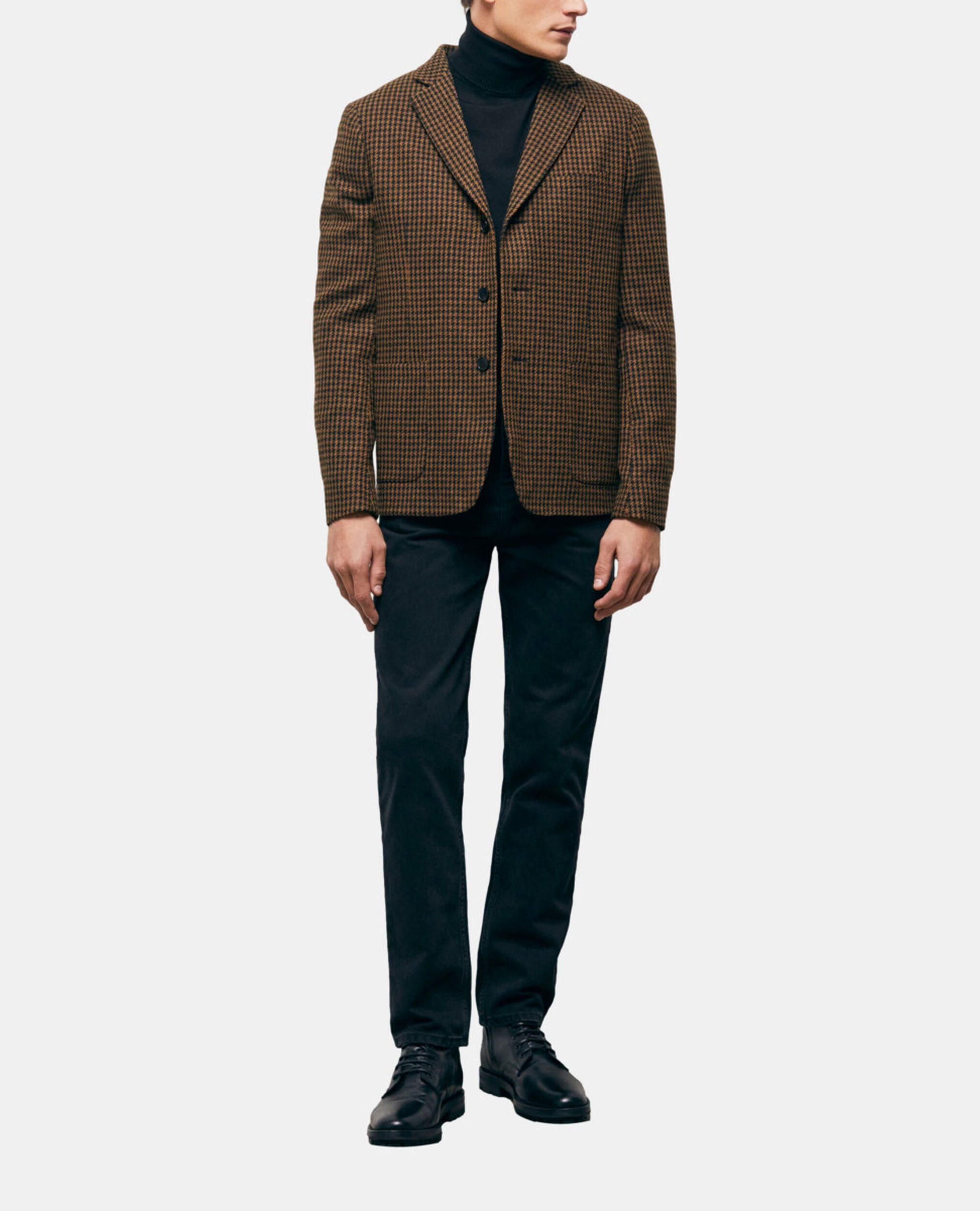 Patterned jacket, BLACK BROWN, hi-res image number null