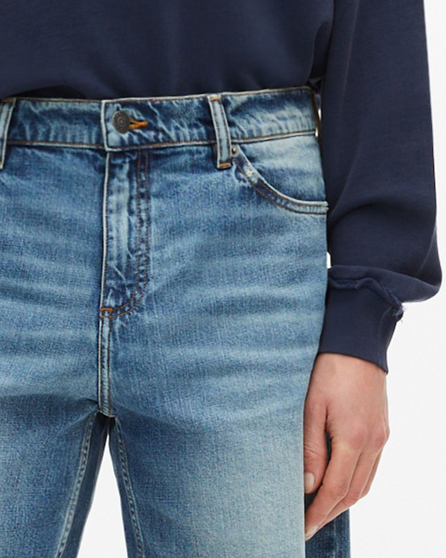 Blue denim Bermuda shorts, BABY BLUE, hi-res image number null