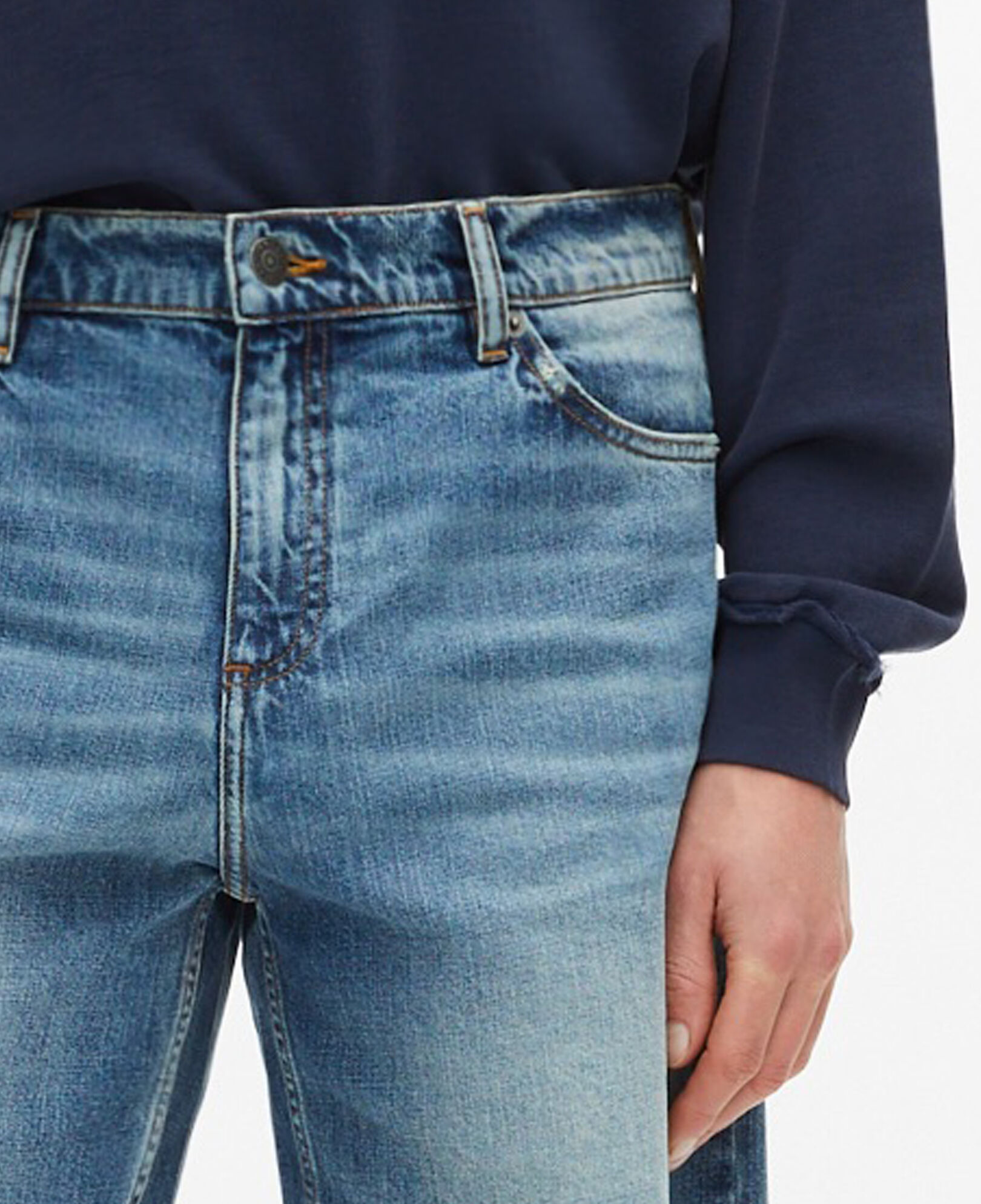 The Kooples MEN BABY BLUE blue denim bermuda shorts