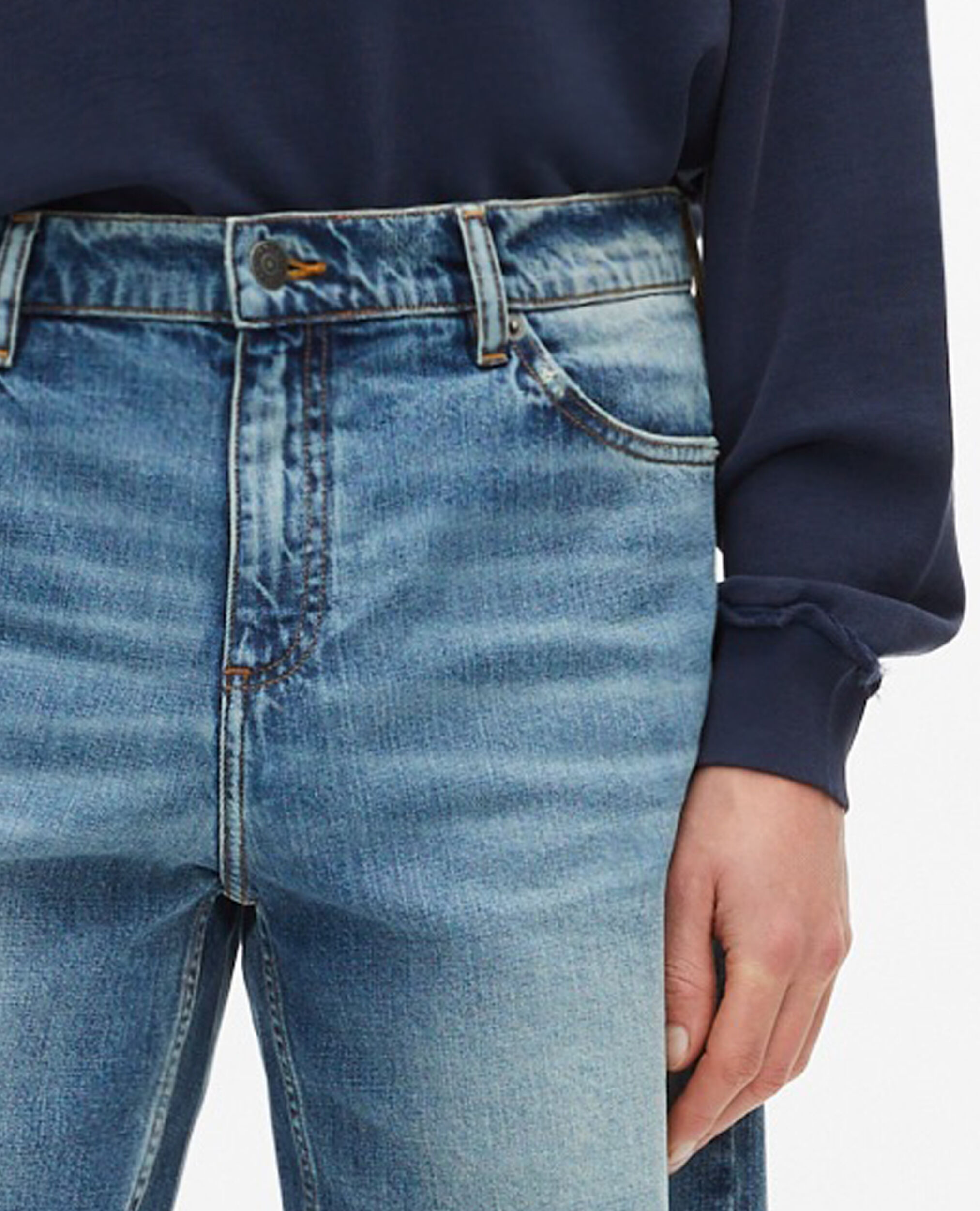 Blue denim Bermuda shorts, BABY BLUE, hi-res image number null