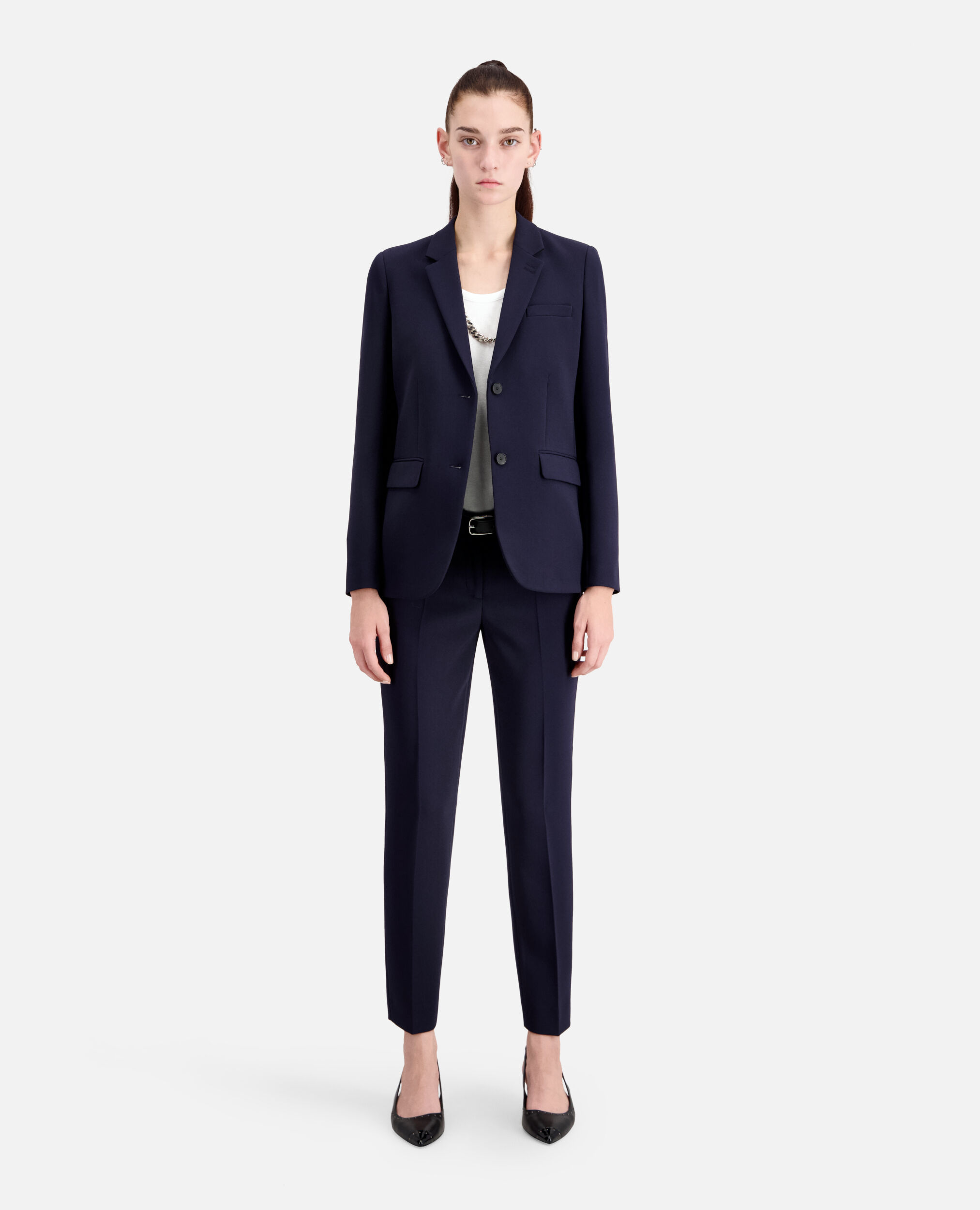 Navy blue cr pe suit jacket The Kooples Canada