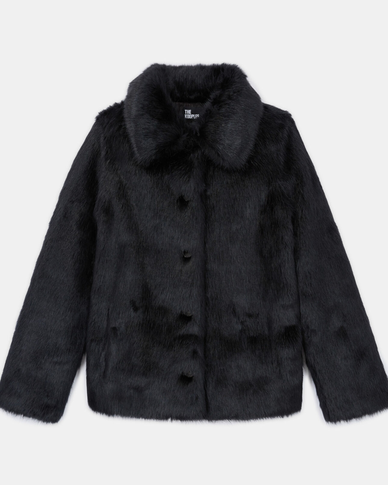 The Kooples WOMEN BLACK black faux fur coat