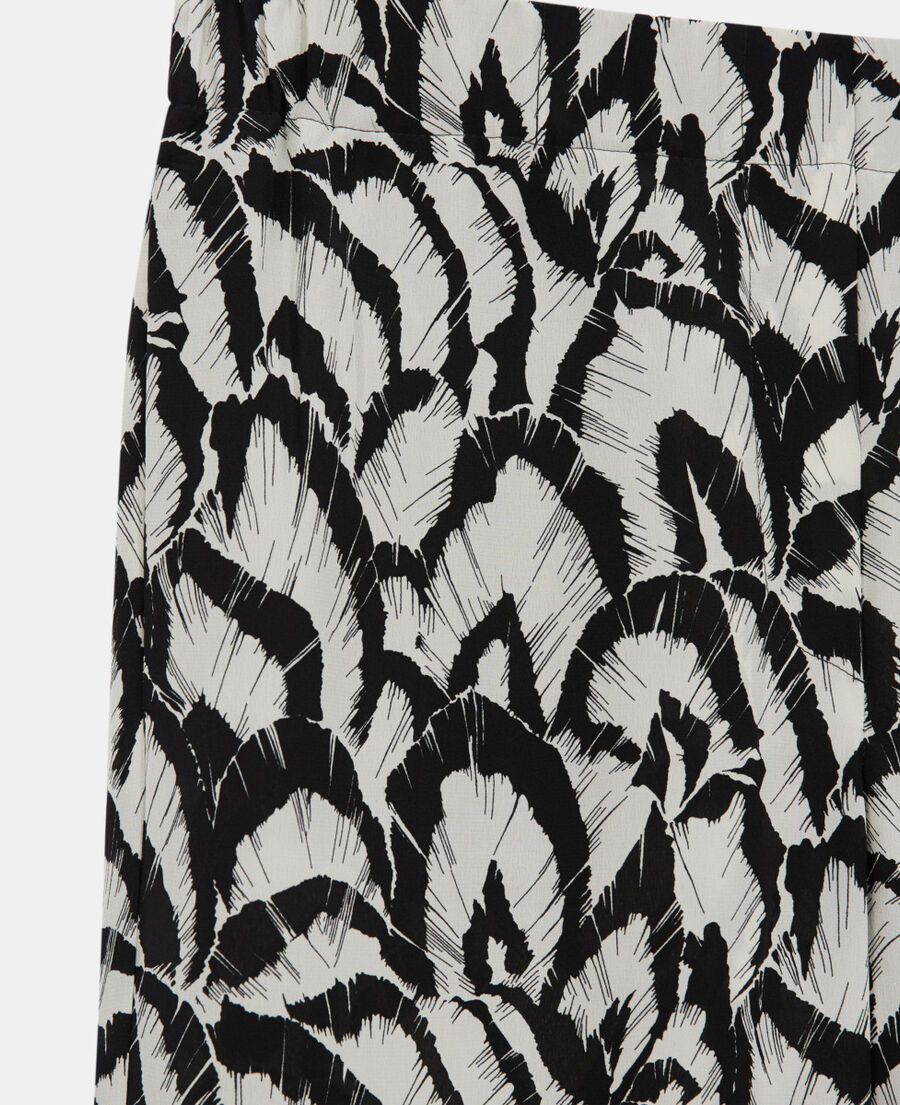 The Kooples F OFF WHITE / BLACK printed silk pants