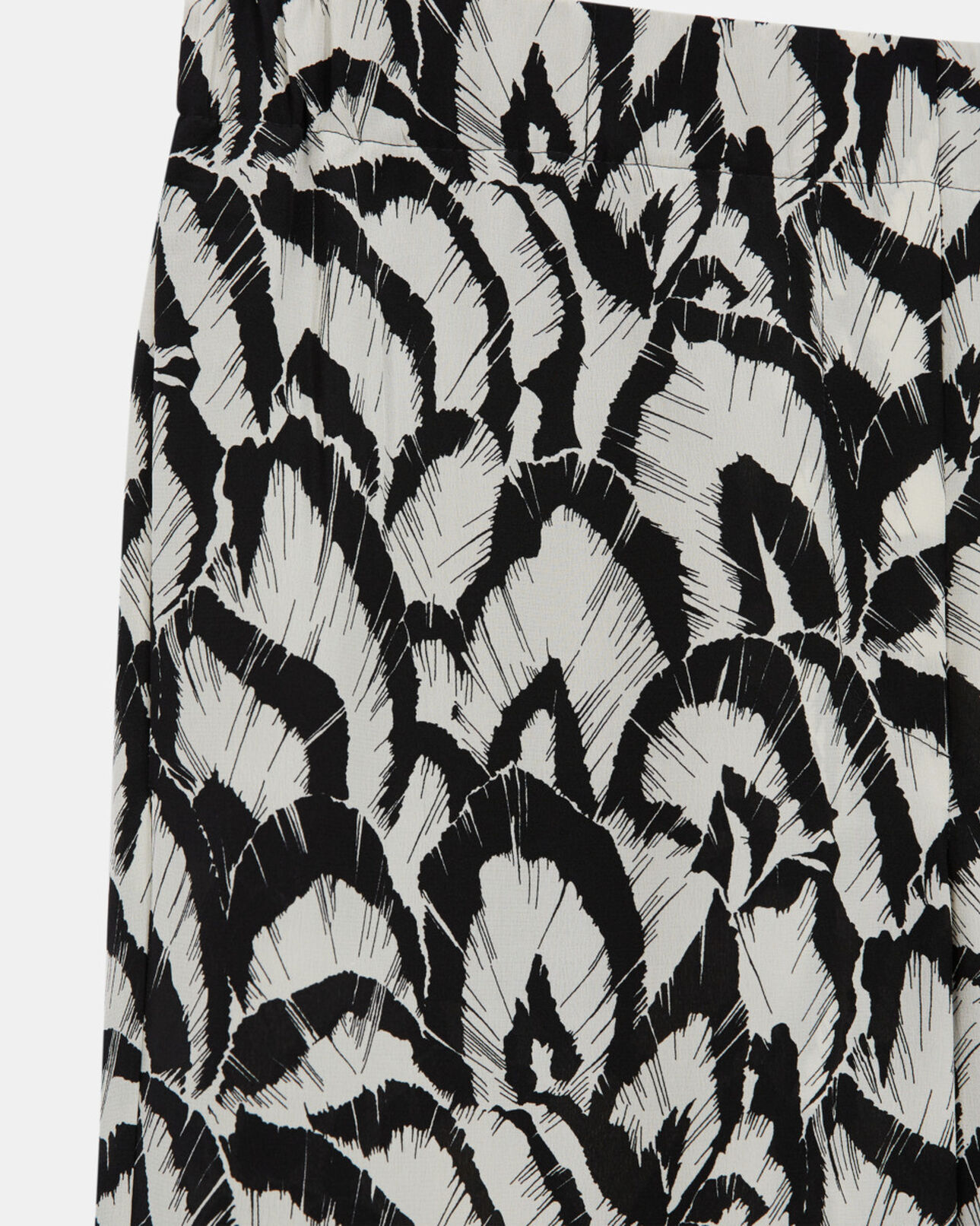 The Kooples WOMEN OFF WHITE / BLACK printed silk pants