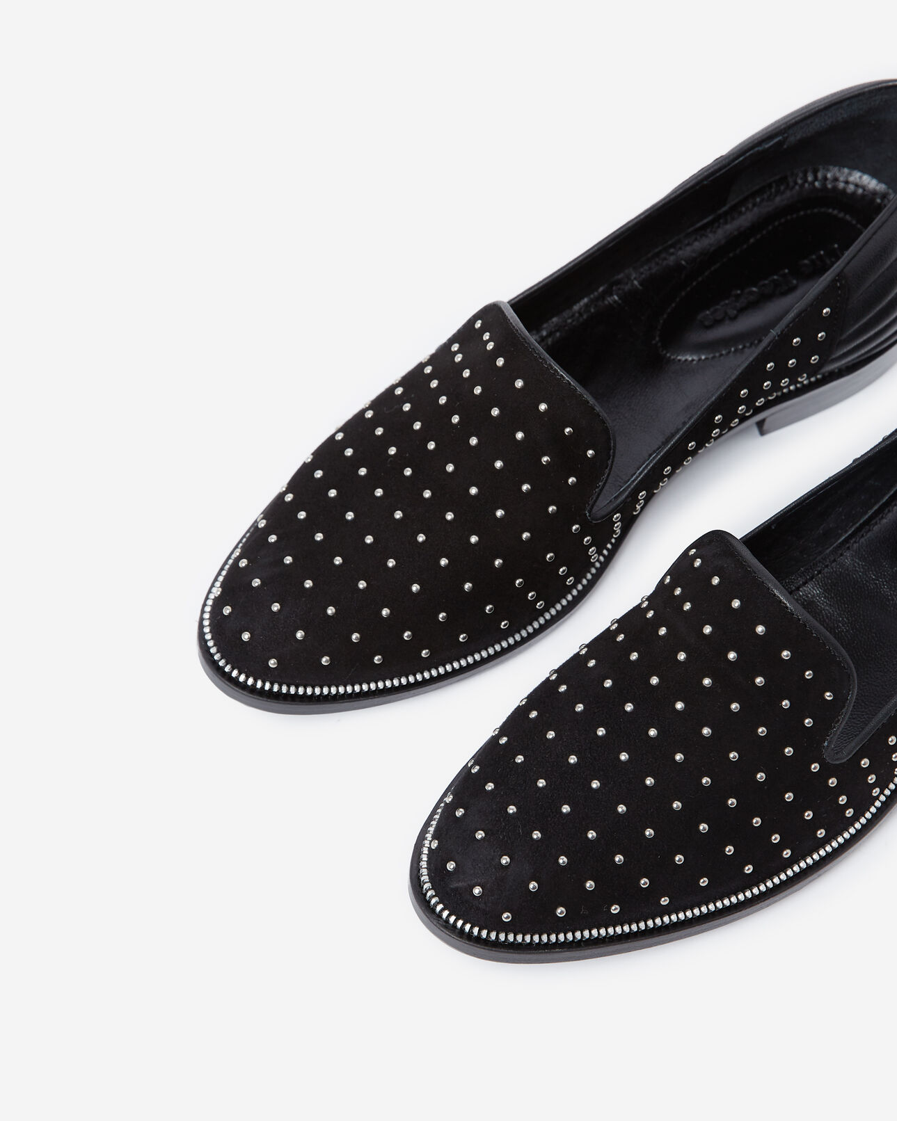 The Kooples DAMEN BLACK leder-slipper mit nietenverzierung