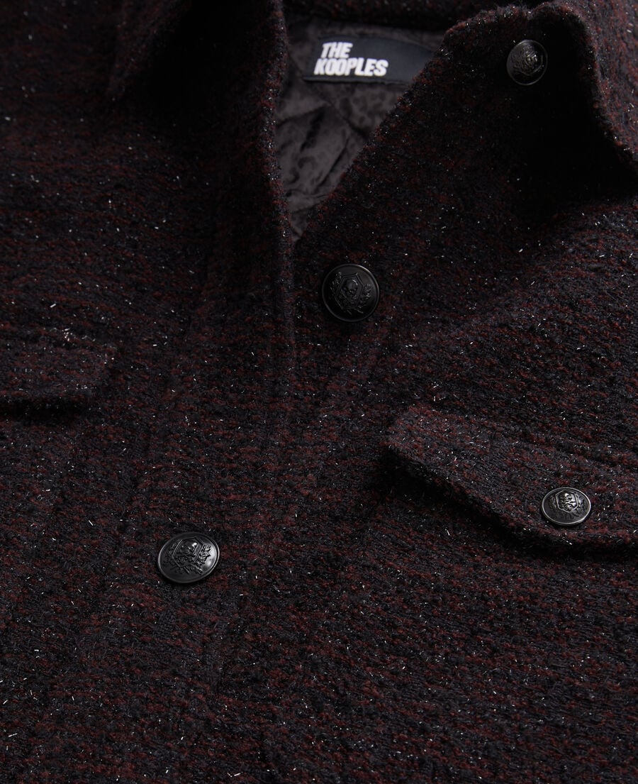 The Kooples WOMEN BURGUNDY burgundy tweed overshirt style jacket
