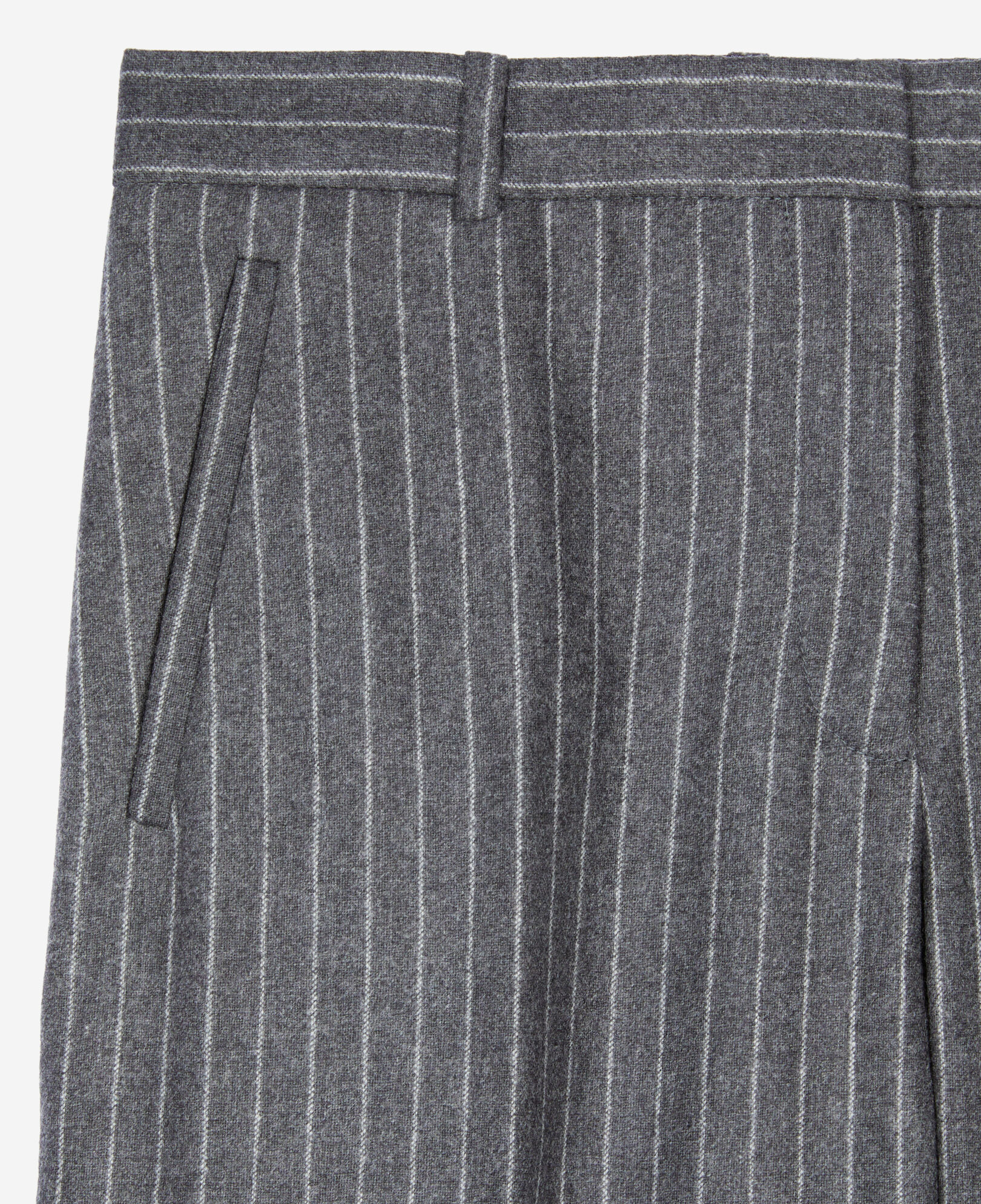 The Kooples WOMEN LIGHT GREY straight striped tailored pants