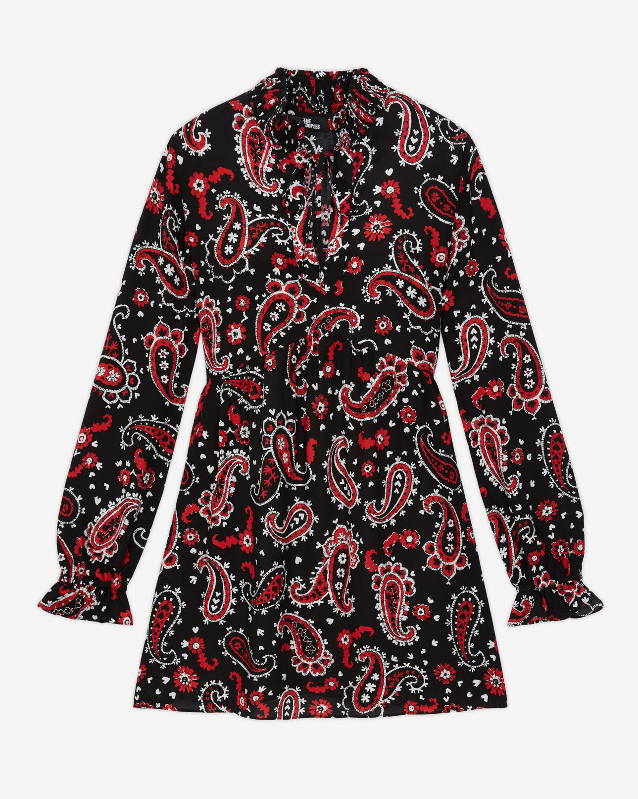 The Kooples WOMEN BLACK - RED short printed dress