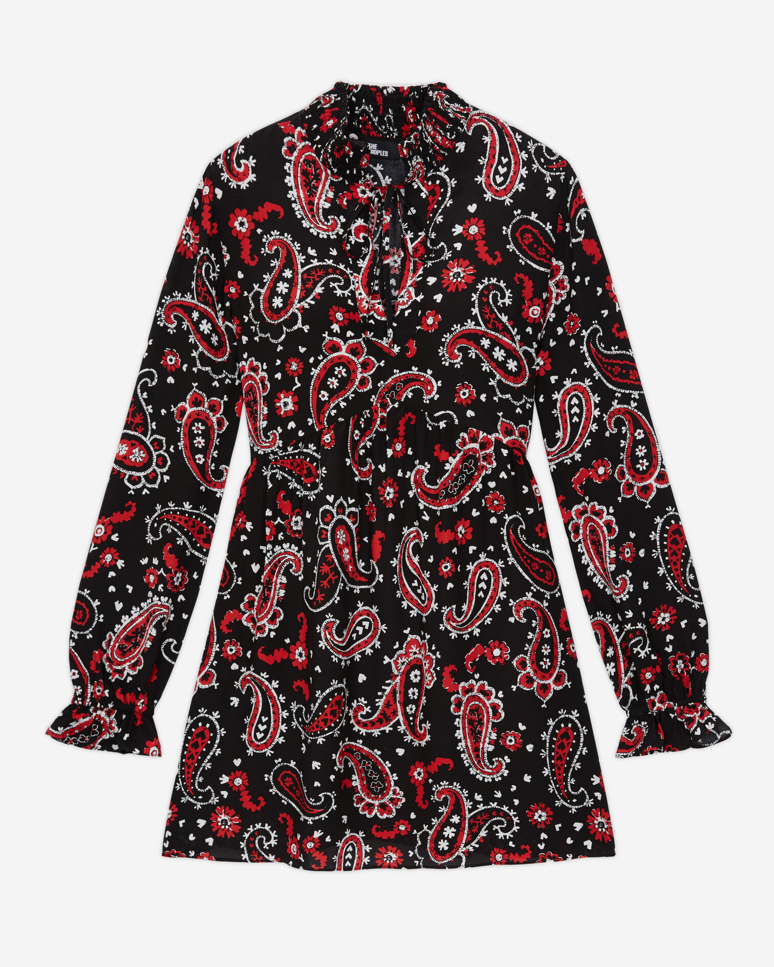 Short printed dress, BLACK - RED, hi-res image number null