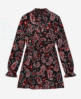 The Kooples WOMEN BLACK - RED short printed dress