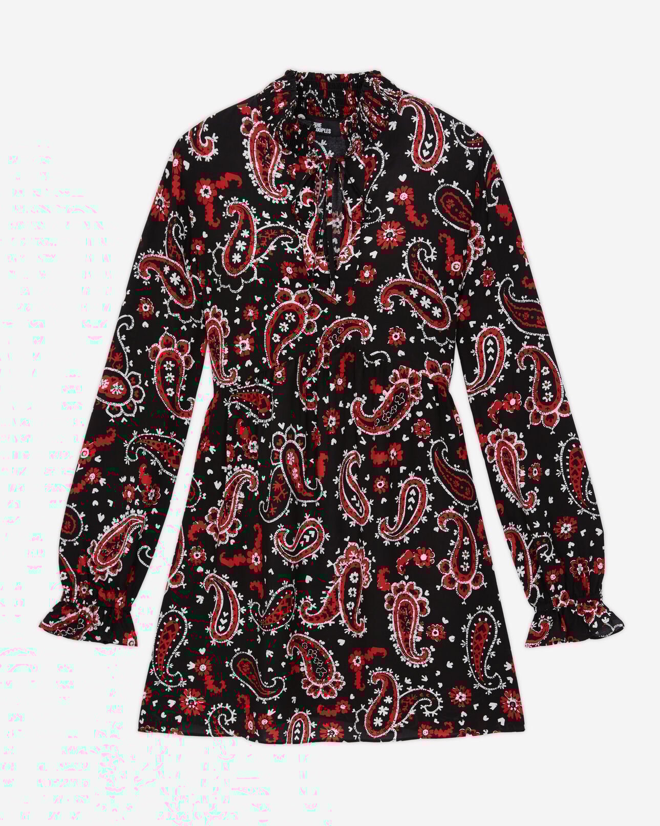 The Kooples FEMME BLACK - RED robe courte imprimée