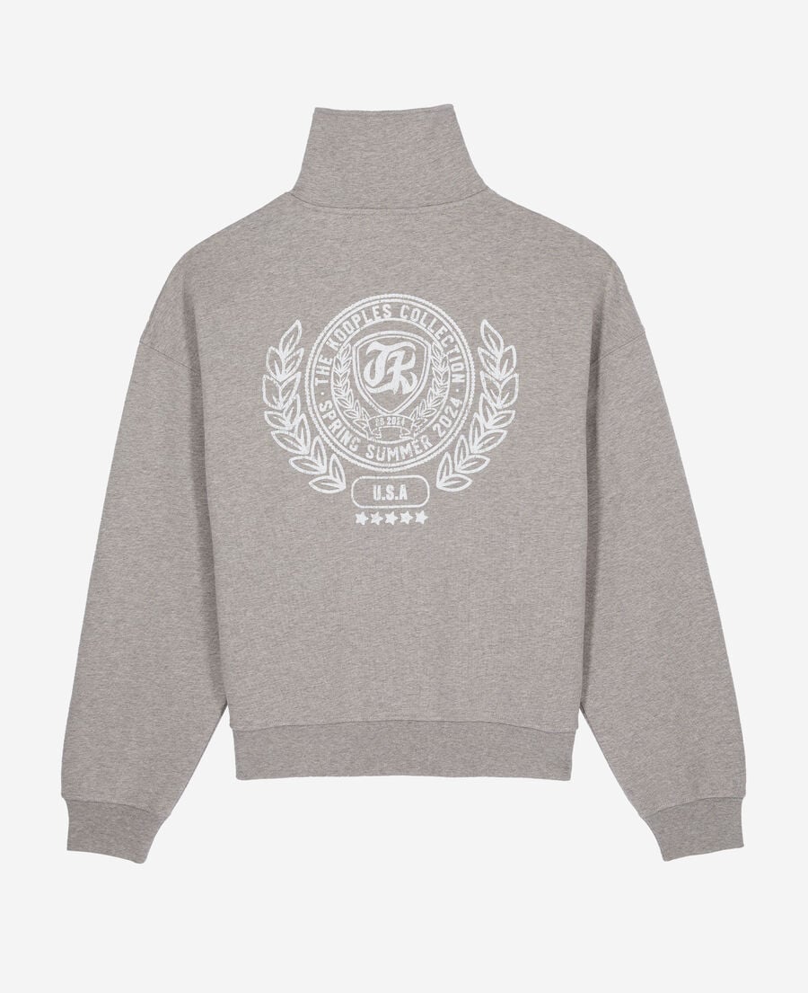 The Kooples H ARDOISE grey sweatshirt with blazon serigraphy