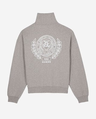 The Kooples H ARDOISE grey sweatshirt with blazon serigraphy