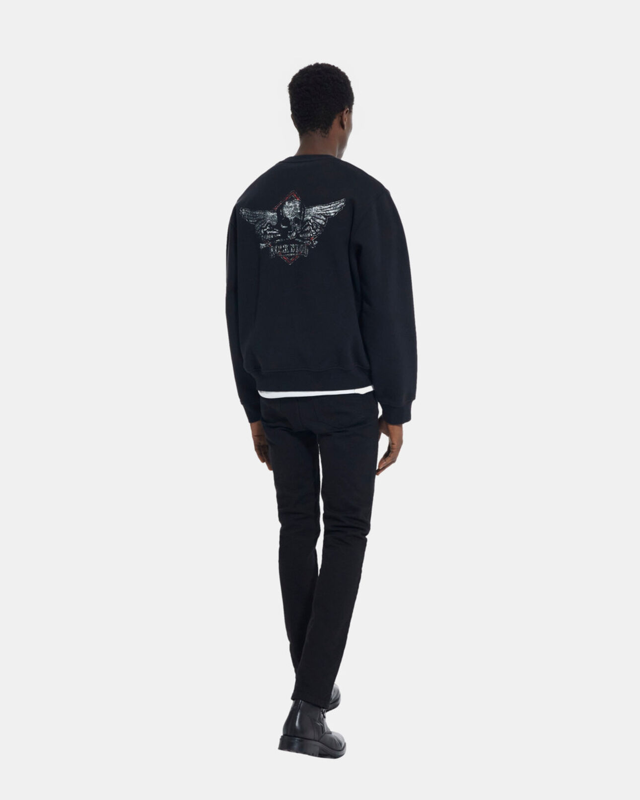 The Kooples MEN BLACK WASHED gray sweatshirt