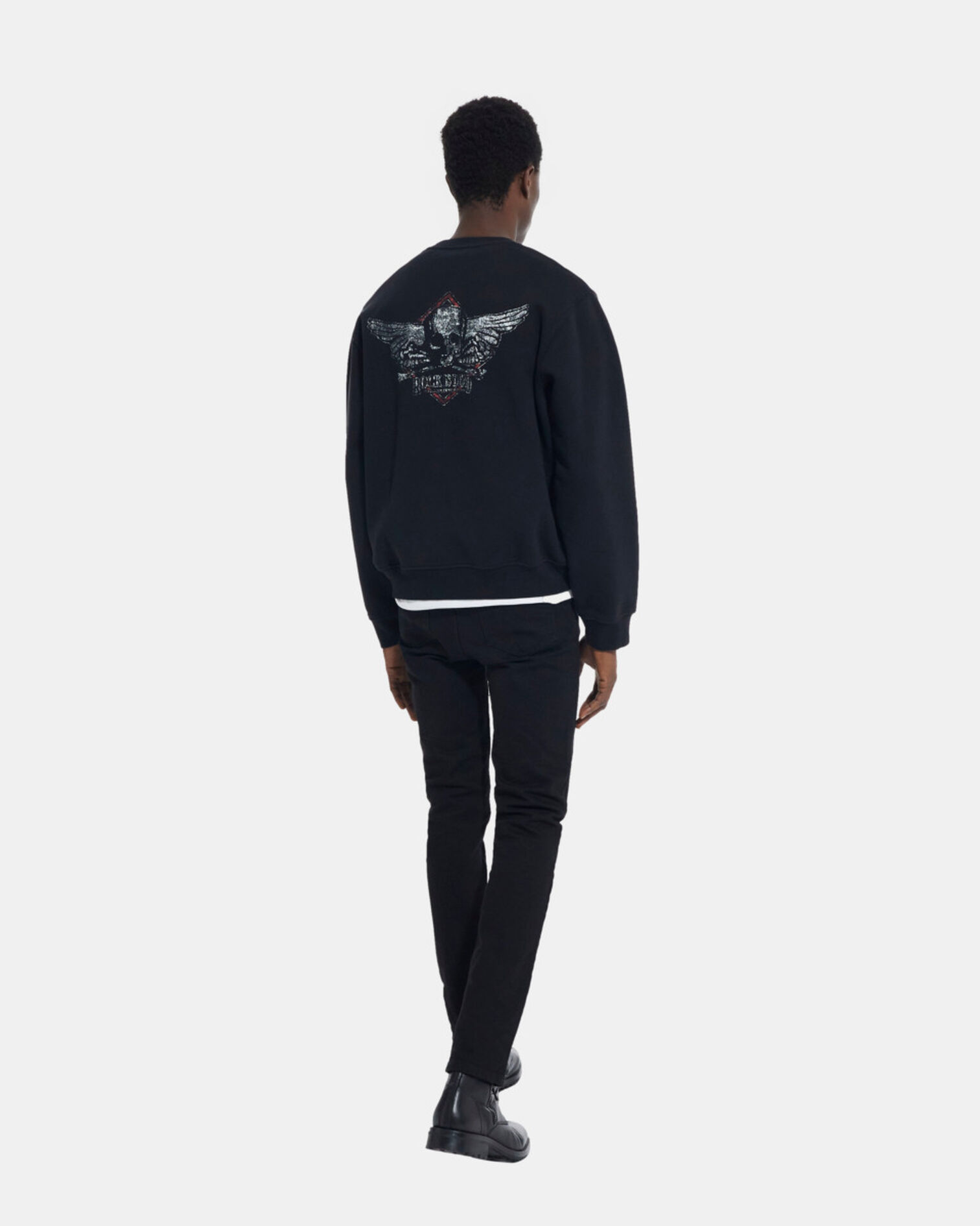 Gray sweatshirt, BLACK WASHED, hi-res image number null
