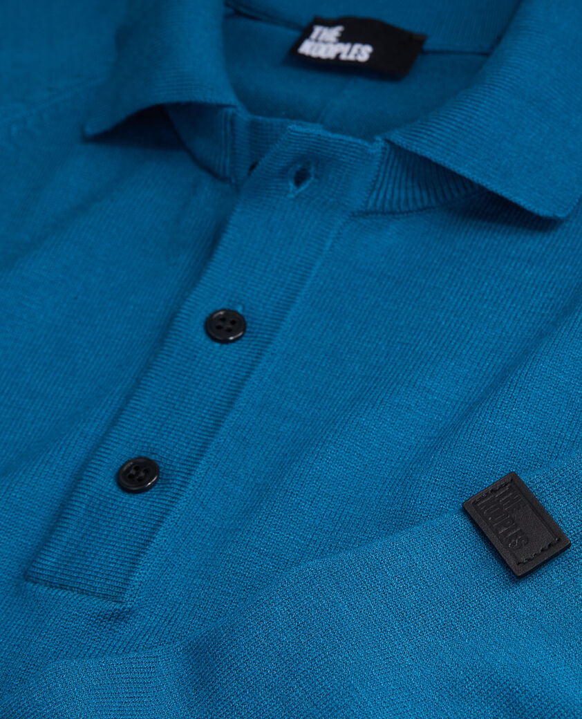 The Kooples HERREN MEDIUM BLUE blaues poloshirt aus strick