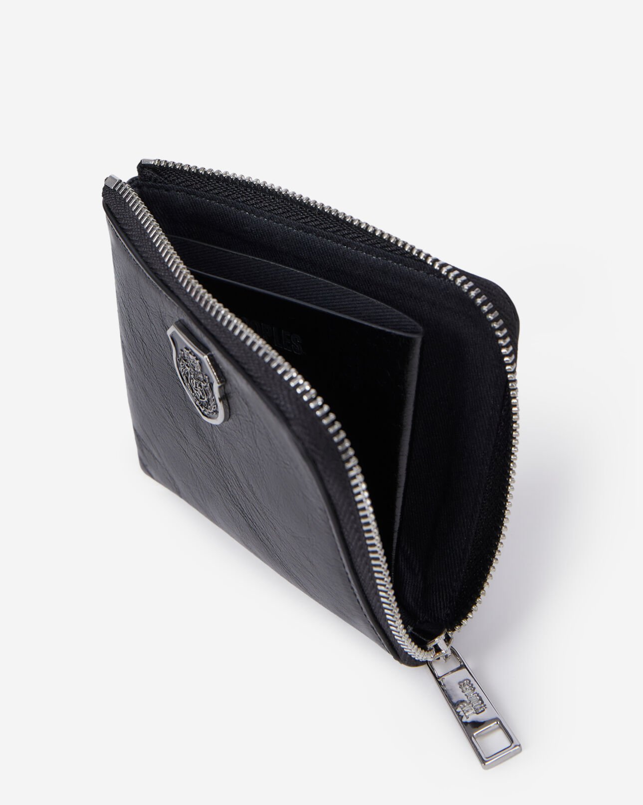 The Kooples MIXTE BLACK porte monnaie blason en cuir noir
