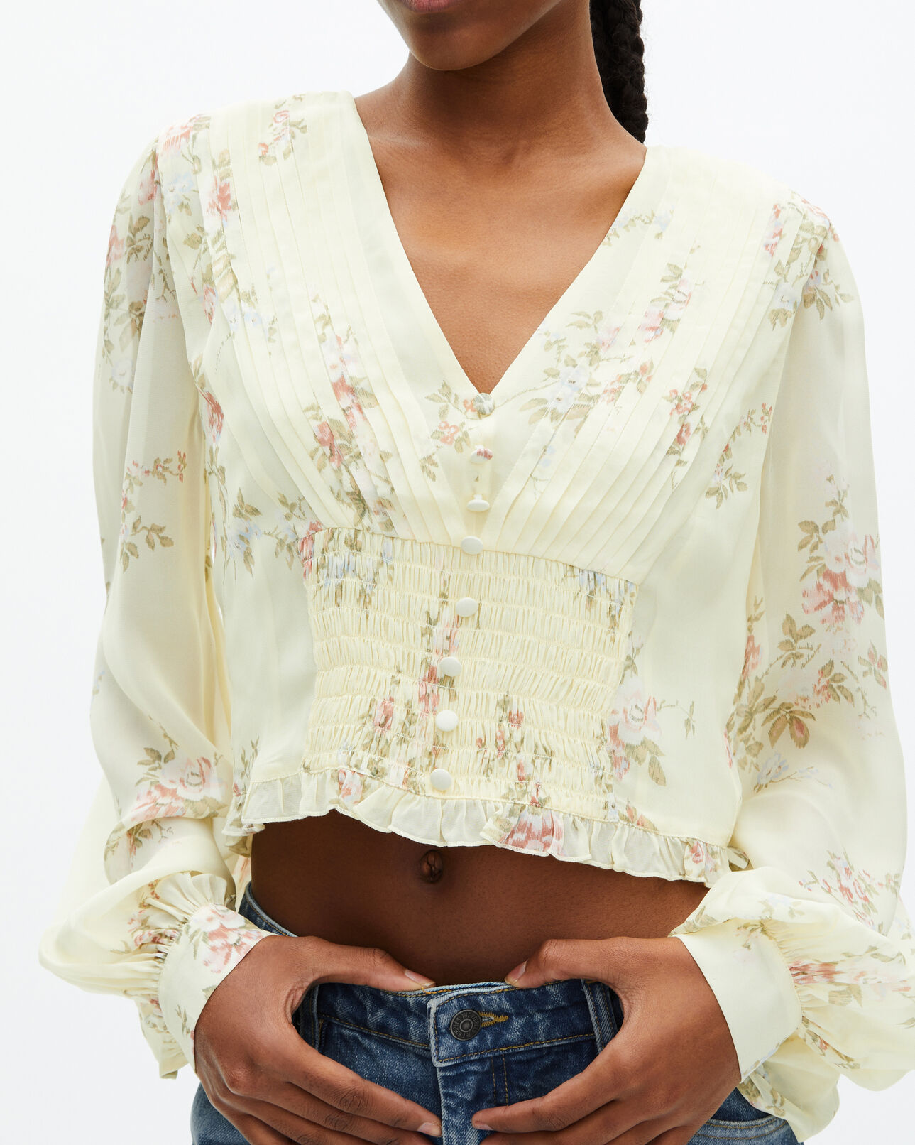 The Kooples WOMEN YELLOW yellow floral print top