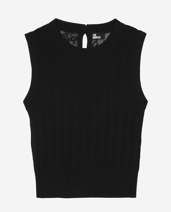 The Kooples FEMME BLACK top en maille noir