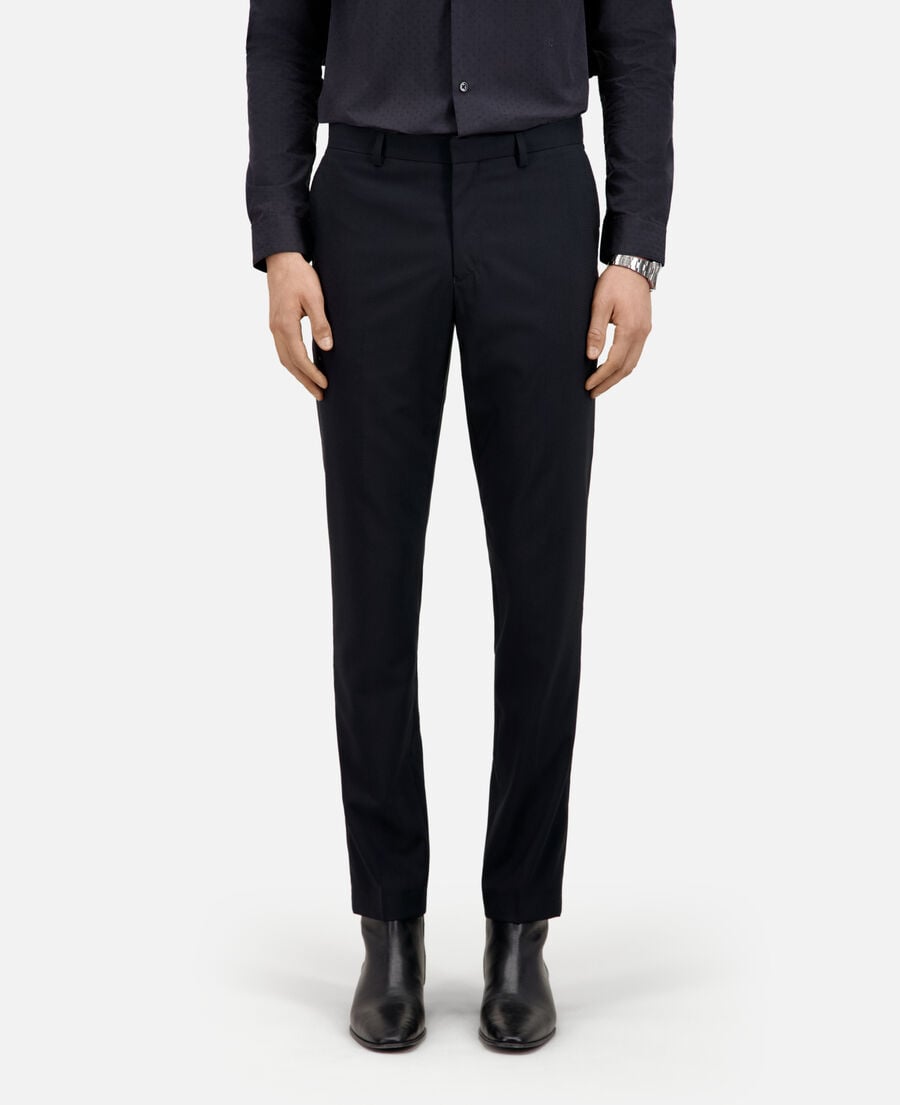 The Kooples H DARK NAVY prince of wales navy blue wool suit trousers