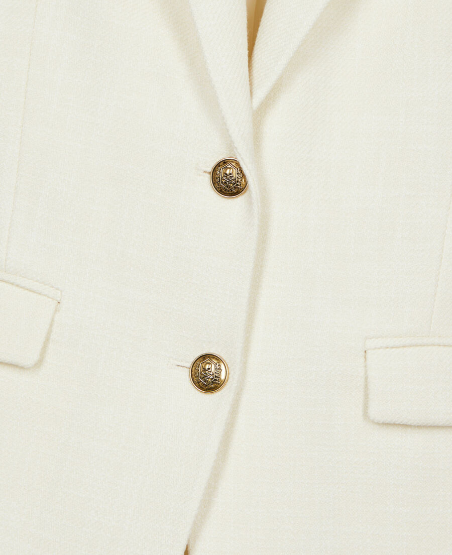 The Kooples FEMME ECRU veste tailleur en laine &eacute;crue