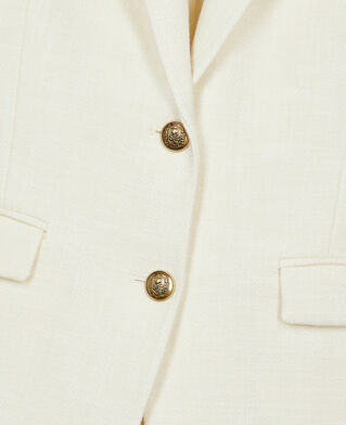 The Kooples FEMME ECRU veste tailleur en laine &eacute;crue