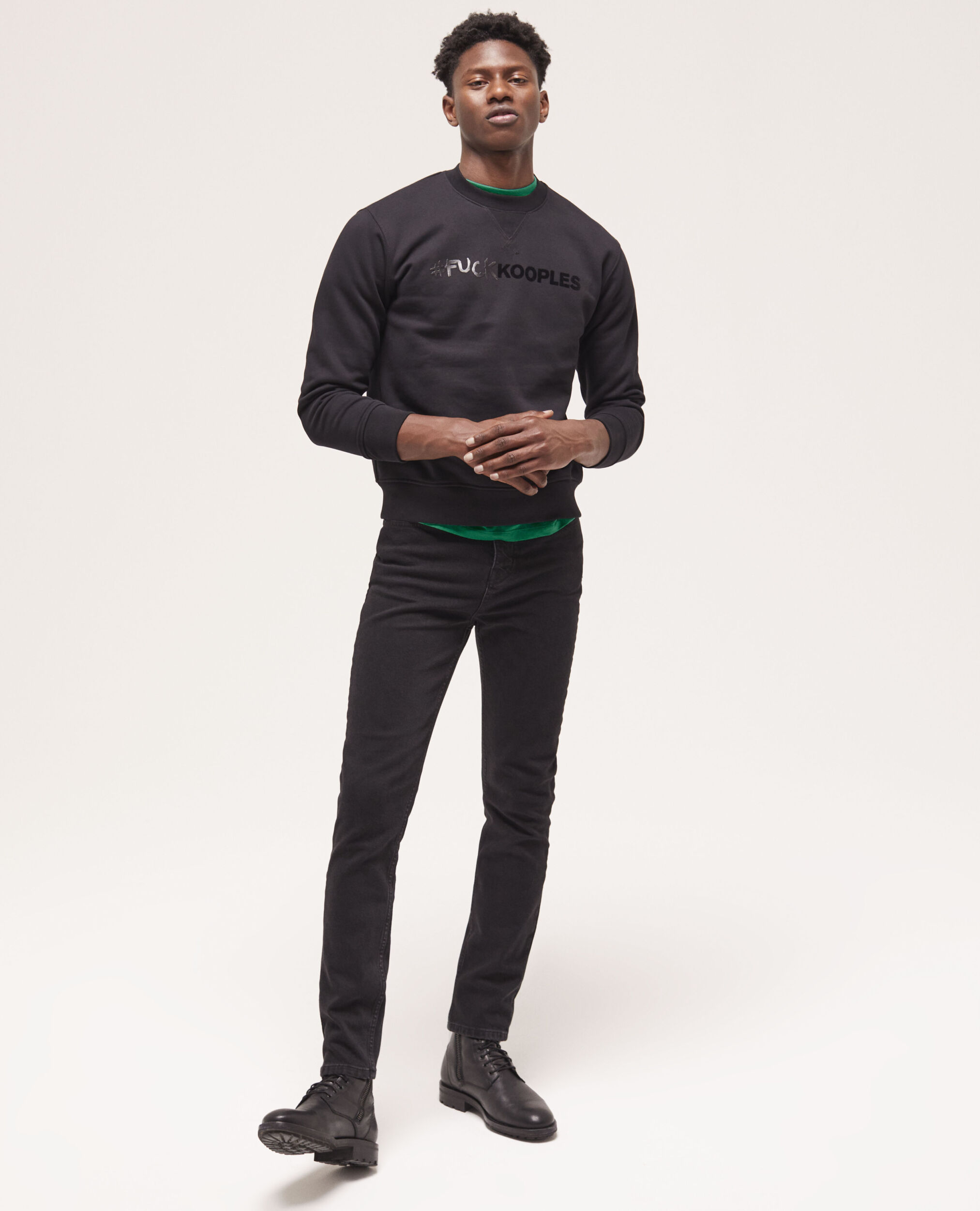 Black logo sweatshirt for men - Sales | The Kooples - US