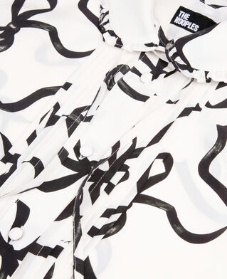 The Kooples WOMEN WHITE / BLACK ribbon print silk shirt
