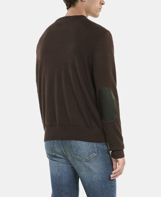 The Kooples MEN DARK BROWN brown wool sweater