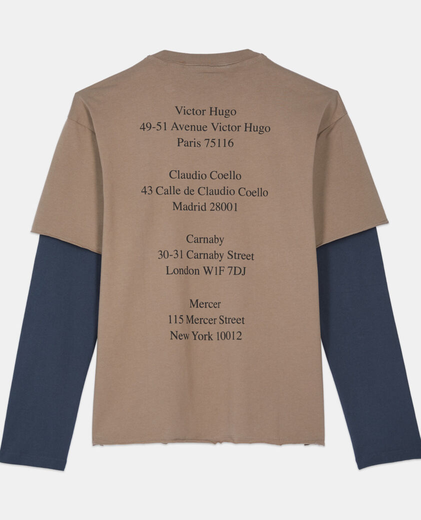 The Kooples HOMME BEIGE KAKI t-shirt manches longues kaki