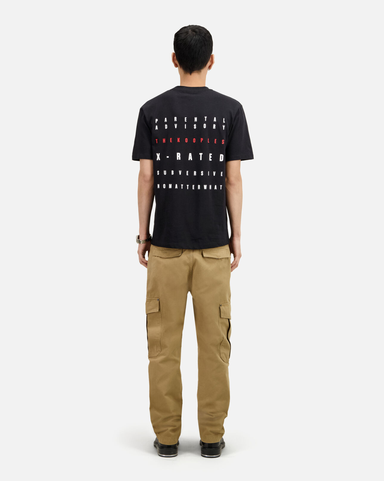 The Kooples HOMME BLACK t-shirt homme noir avec sérigraphie x rated
