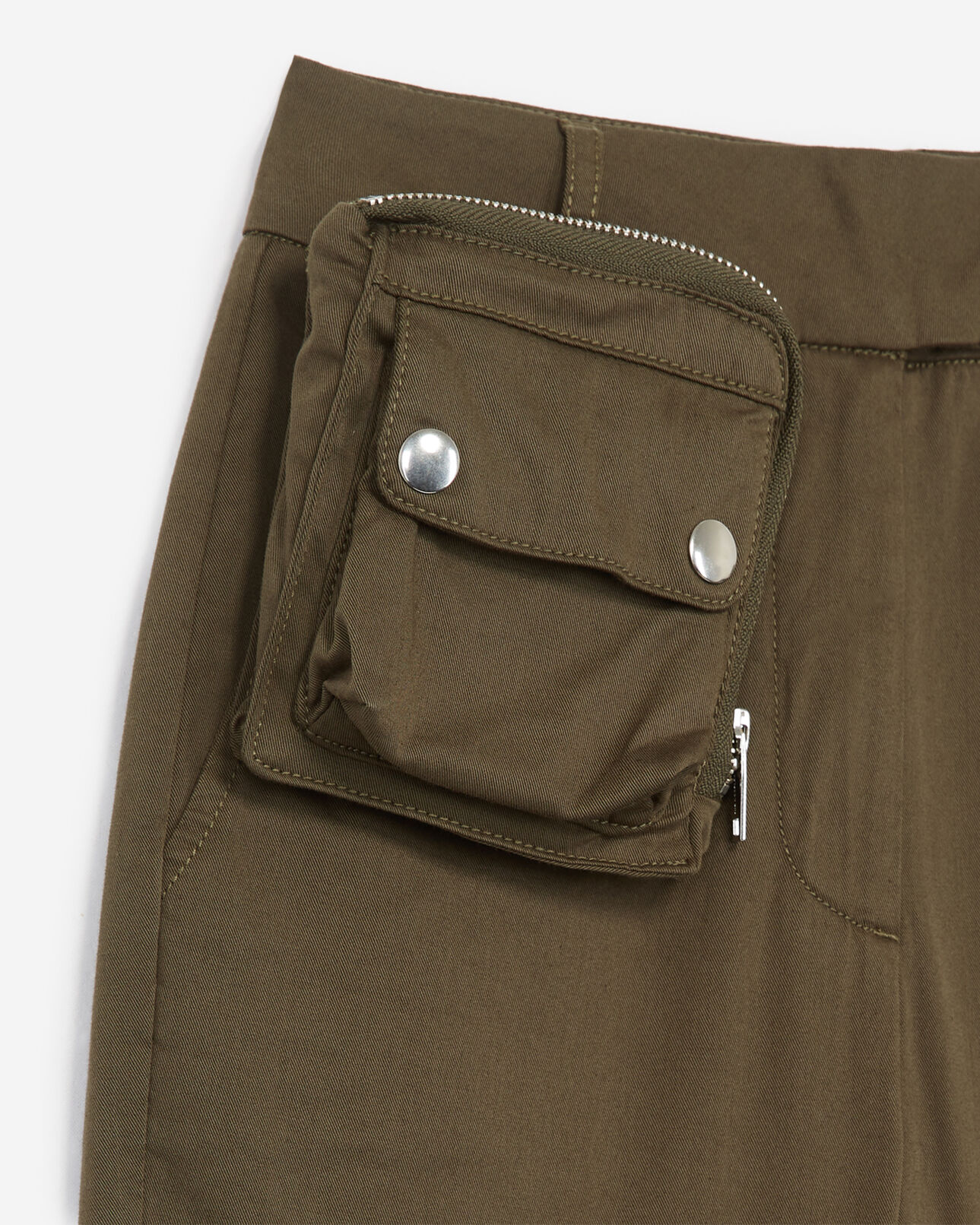 The Kooples WOMEN MID KAKI khaki jeans with detachable front pocket