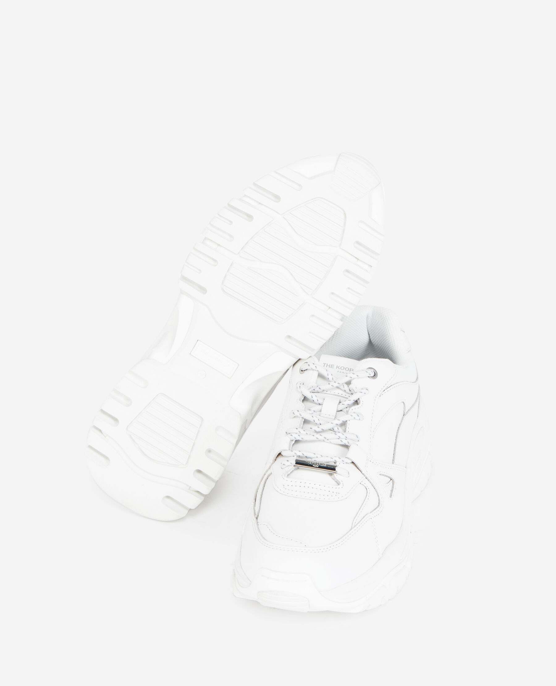 White leather platform sneakers The Kooples