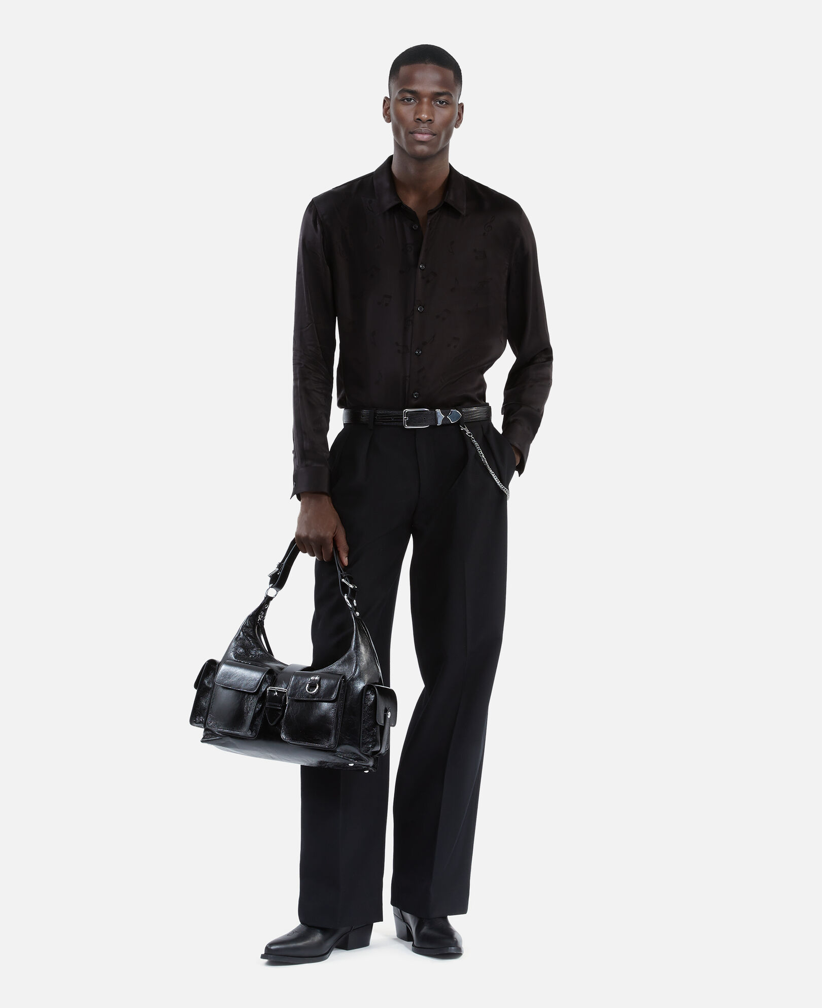The Kooples HOMME BLACK chemise jacquard musique noire