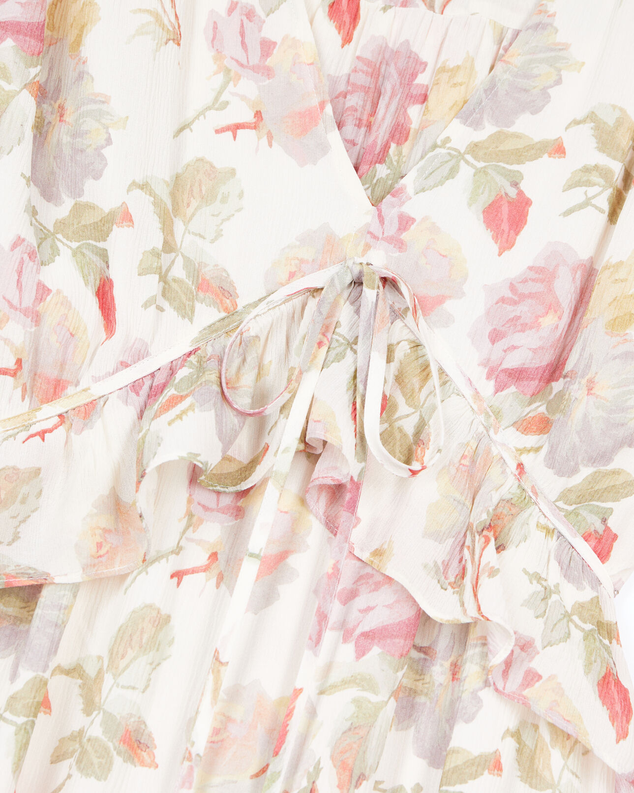 The Kooples WOMEN BEIGE / RED long printed silk dress