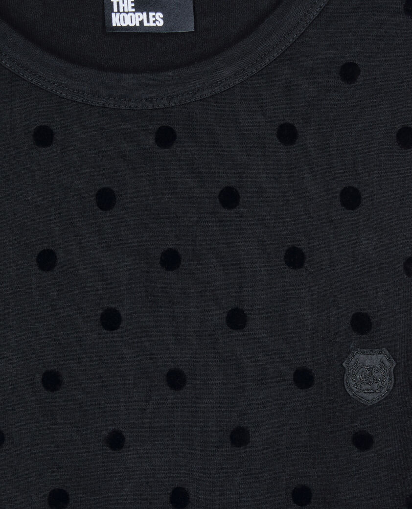 The Kooples DAMEN BLACK lang&auml;rmeliges, schwarzes t-shirt