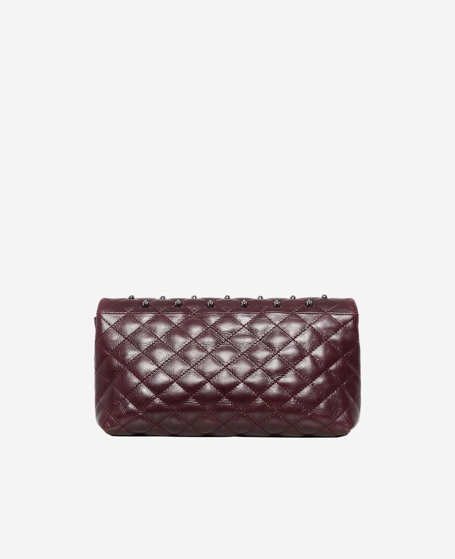 The Kooples WOMEN BURGUNDY heritage small clutch bag in burgundy leather